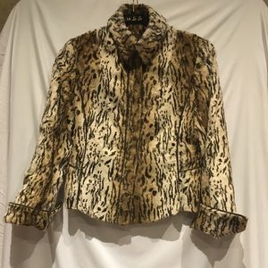 Msiamo leopard Faux Fur short Jacket Size 6 Canada